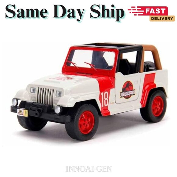 Jada Toys Jurassic World 1:32 Jeep Wrangler Die-cast Car Toys for Kids and Adult - Picture 1 of 11